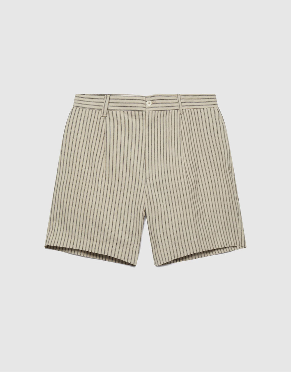 Pleat Shorts - Ecru Stripe