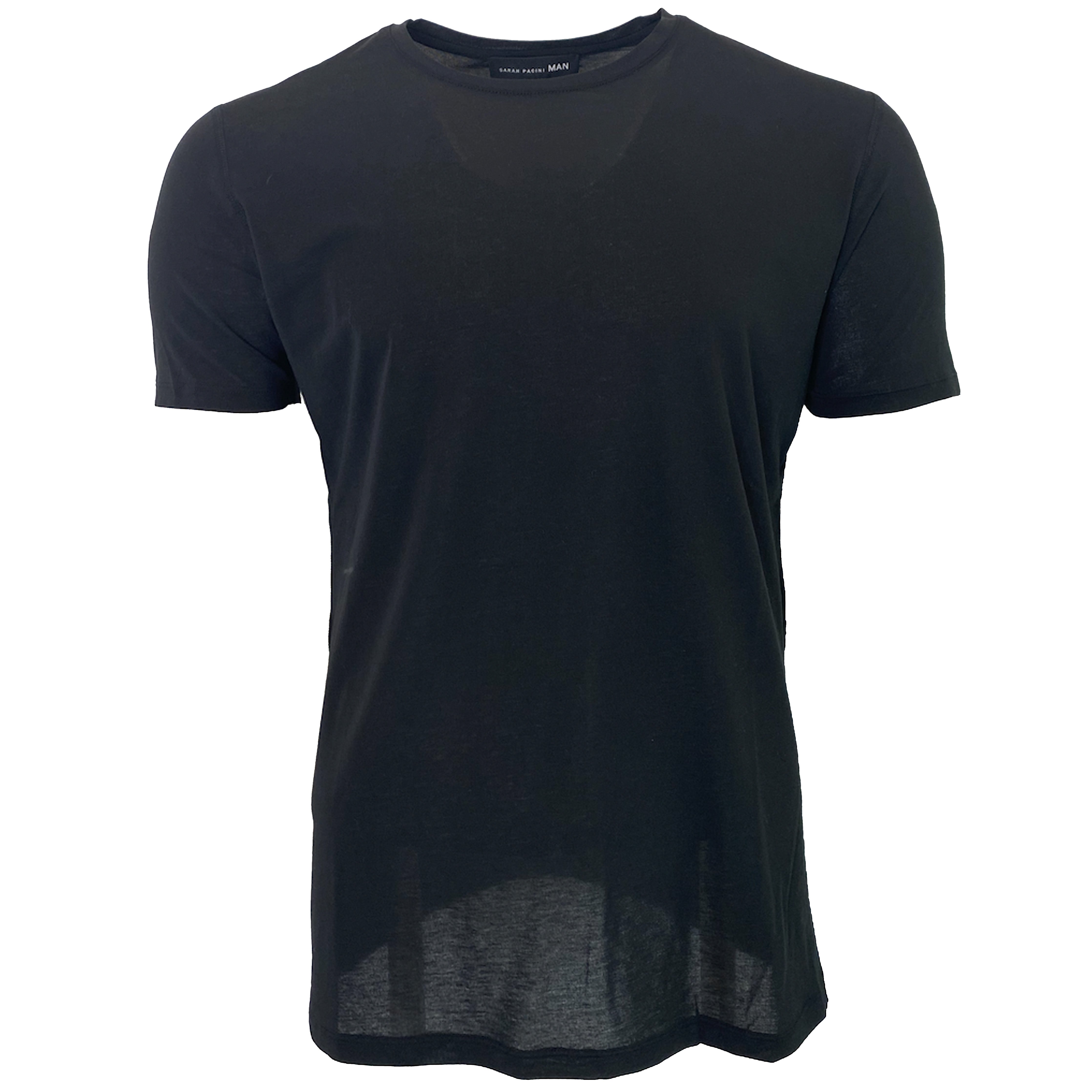 Black Cotton Veil T-Shirt