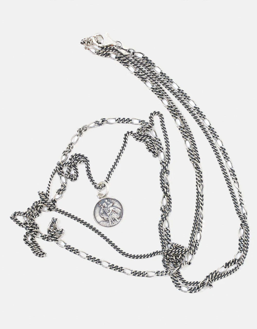 Silver St. Christopher Multi Chain Necklace