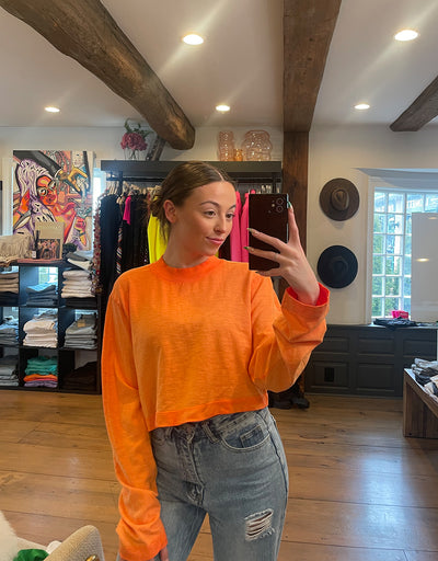 Tokyo Crop Shirt - Tangerine Mix