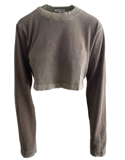 Tokyo Crop Long Sleeve in Vintage Ash